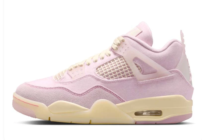 Air Jordan 4 Retro "Iced Carmine" Women's Sneakers - Pearl Pink / Sail