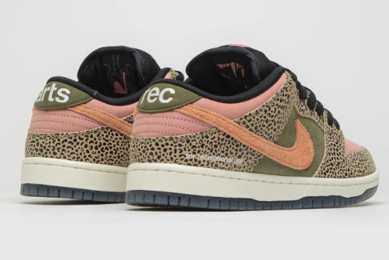Nike SB x Arts-Rec Dunk Low Pro Skate Shoes – Khaki / Rough Green / Rust Pink