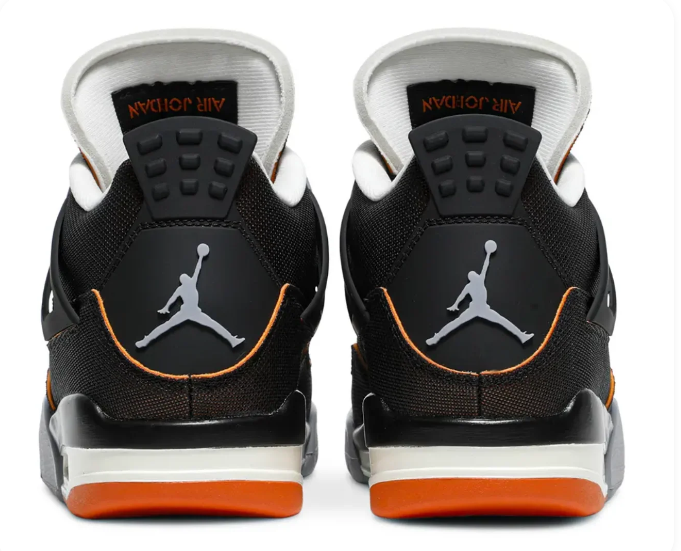 Air Jordan 4 Retro "Starfish" Women's Sneakers (2021) - Black / Orange