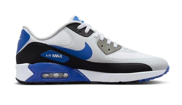 Nike Air Max 90 Men's Golf Shoes – White/Black/Blue