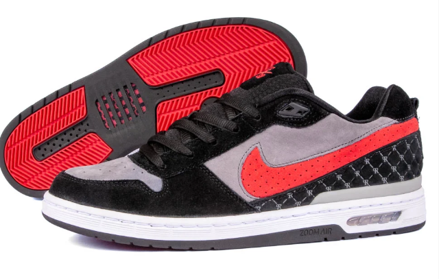 Nike SB Paul Rodriguez Zoom Air Low Skate Shoes – Black/Red/Grey