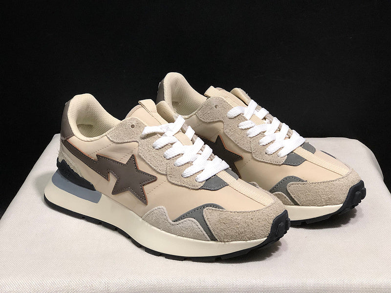 BAPE Retro Low-Top Sneakers – Beige/Brown