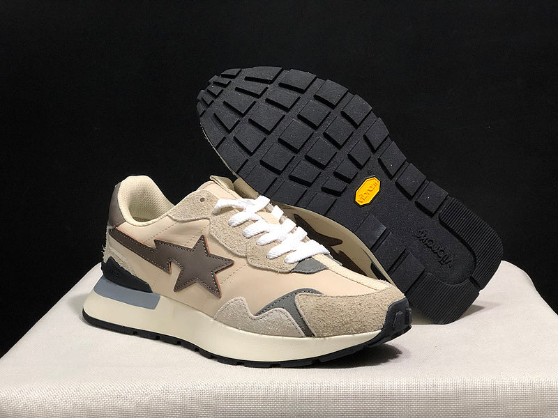 BAPE Retro Low-Top Sneakers – Beige/Brown