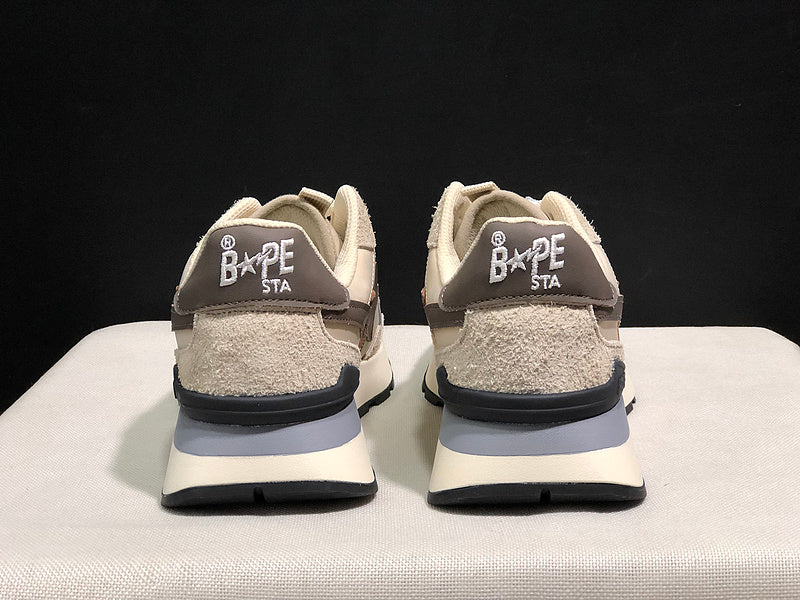 BAPE Retro Low-Top Sneakers – Beige/Brown