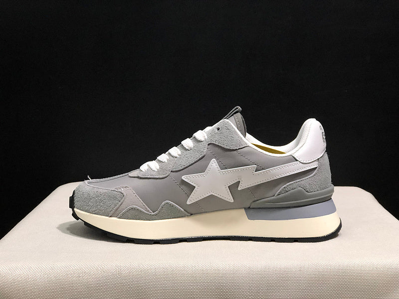 BAPE Retro Low-Top Sneakers – Gray/White