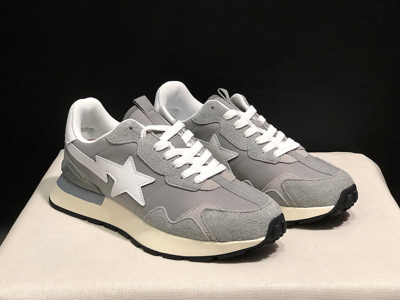BAPE Retro Low-Top Sneakers – Gray/White