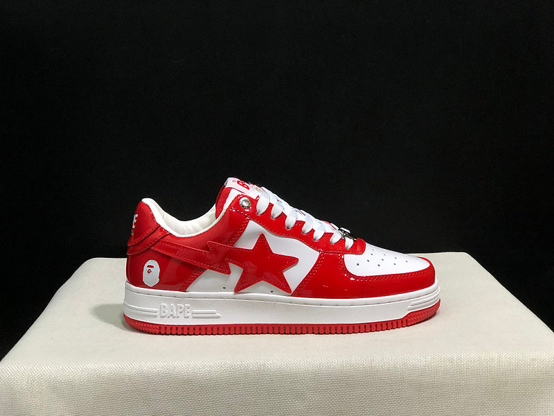 BAPE STA Low-Top Sneakers – Red/White