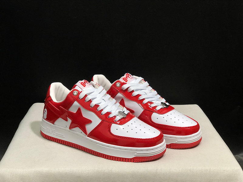 BAPE STA Low-Top Sneakers – Red/White