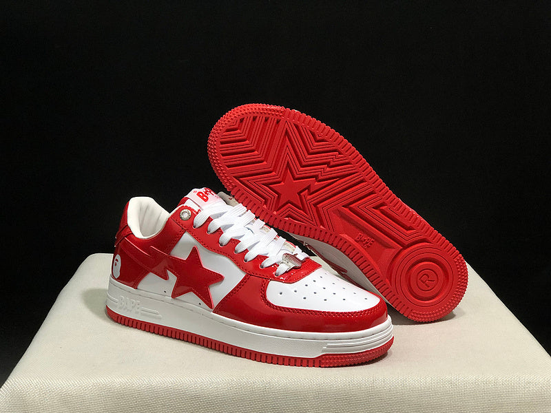 BAPE STA Low-Top Sneakers – Red/White