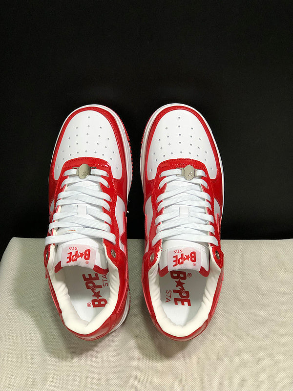 BAPE STA Low-Top Sneakers – Red/White