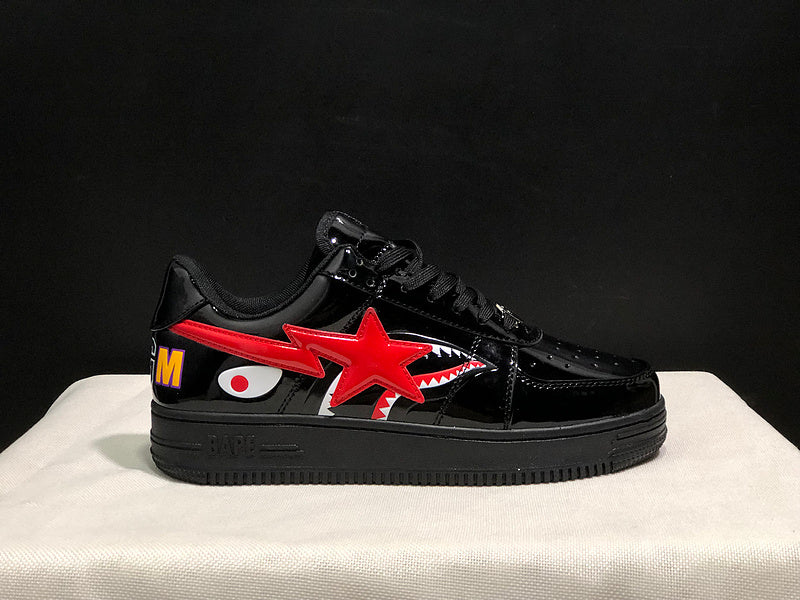 BAPE STA Shark Low-Top Sneakers – Black/Red