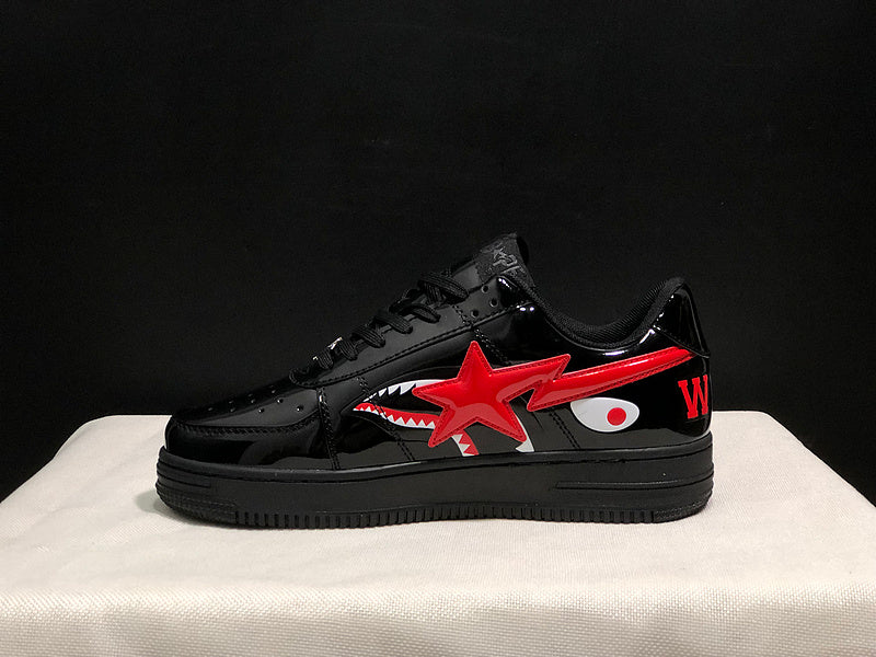 BAPE STA Shark Low-Top Sneakers – Black/Red