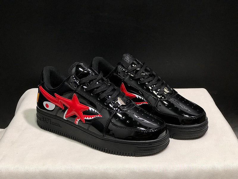 BAPE STA Shark Low-Top Sneakers – Black/Red