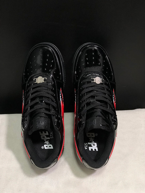 BAPE STA Shark Low-Top Sneakers – Black/Red