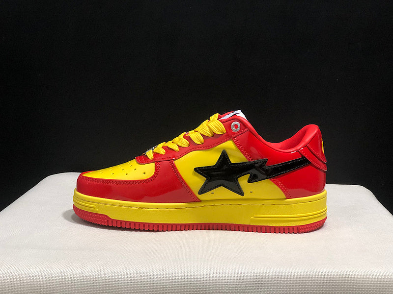 BAPE STA Low-Top Sneakers – Red/Yellow/Black