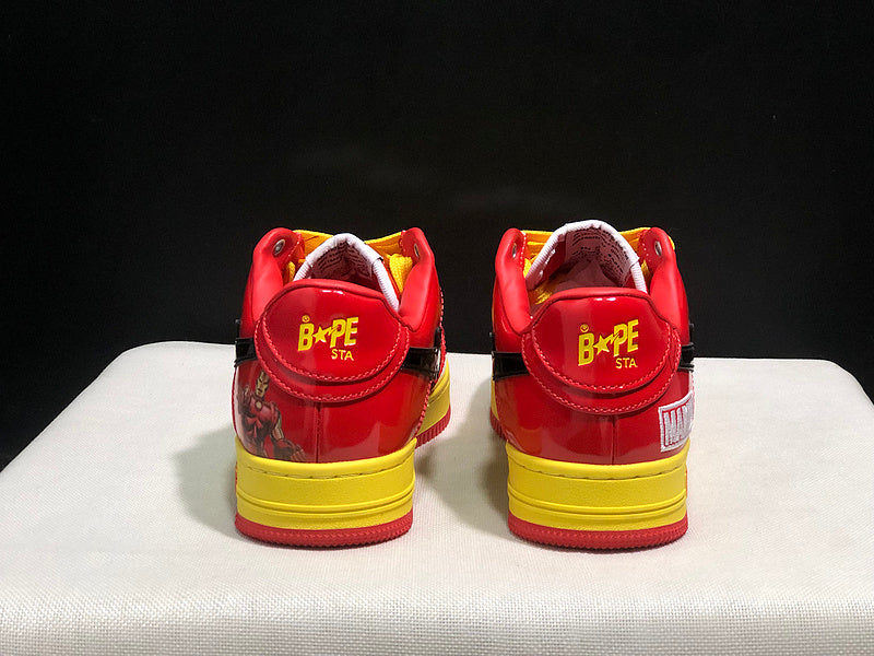 BAPE STA Low-Top Sneakers – Red/Yellow/Black