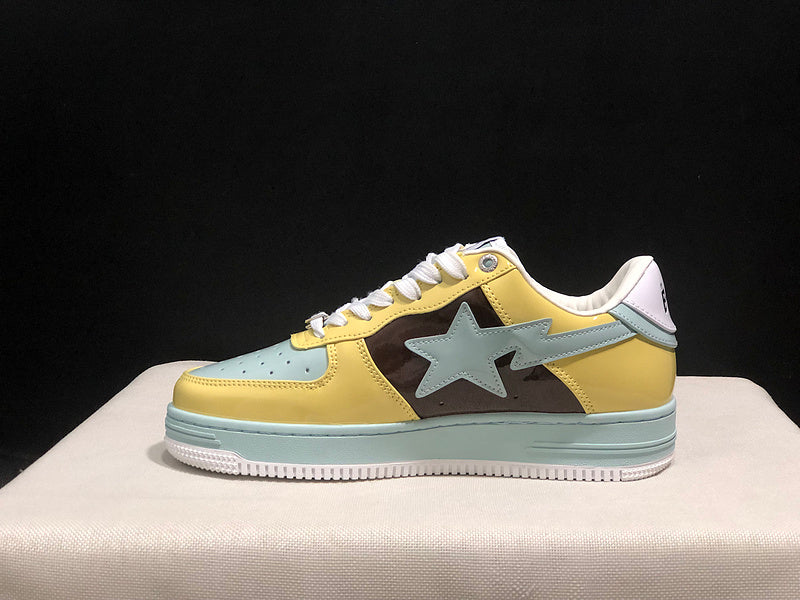 BAPE STA Low-Top Sneakers – Yellow/Mint/Brown