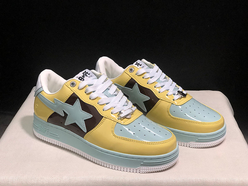 BAPE STA Low-Top Sneakers – Yellow/Mint/Brown