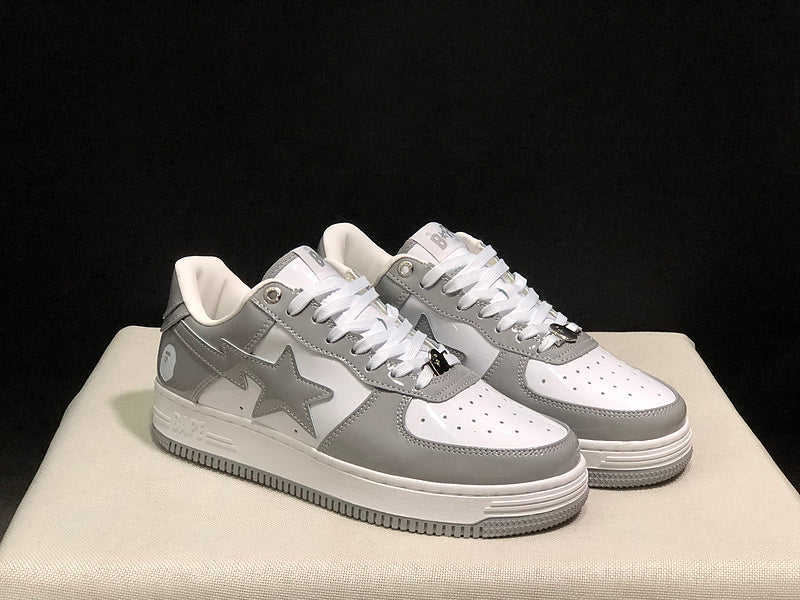 BAPE STA OS #3 M2 Low-Top Sneakers – Gray/White
