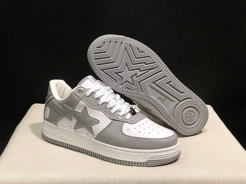 BAPE STA OS #3 M2 Low-Top Sneakers – Gray/White