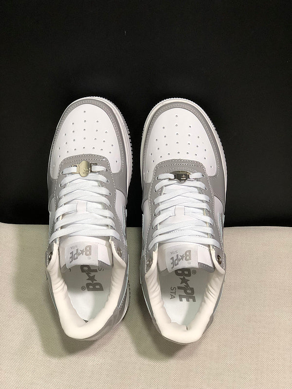 BAPE STA OS #3 M2 Low-Top Sneakers – Gray/White