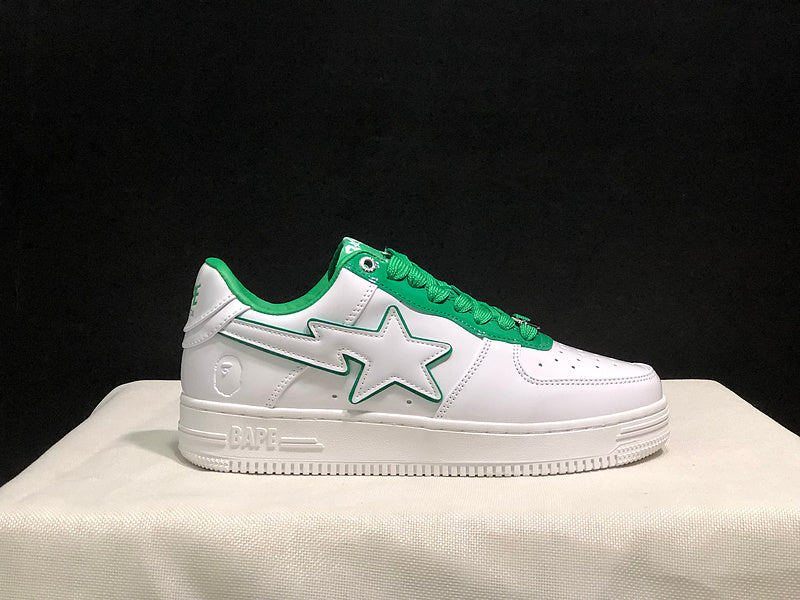 BAPE STA Low-Top Sneakers – White/Green