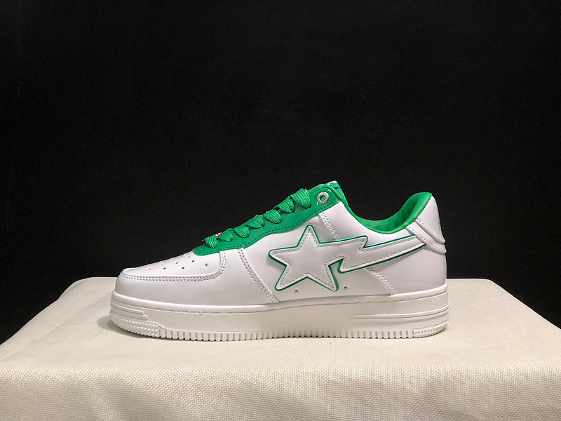 BAPE STA Low-Top Sneakers – White/Green