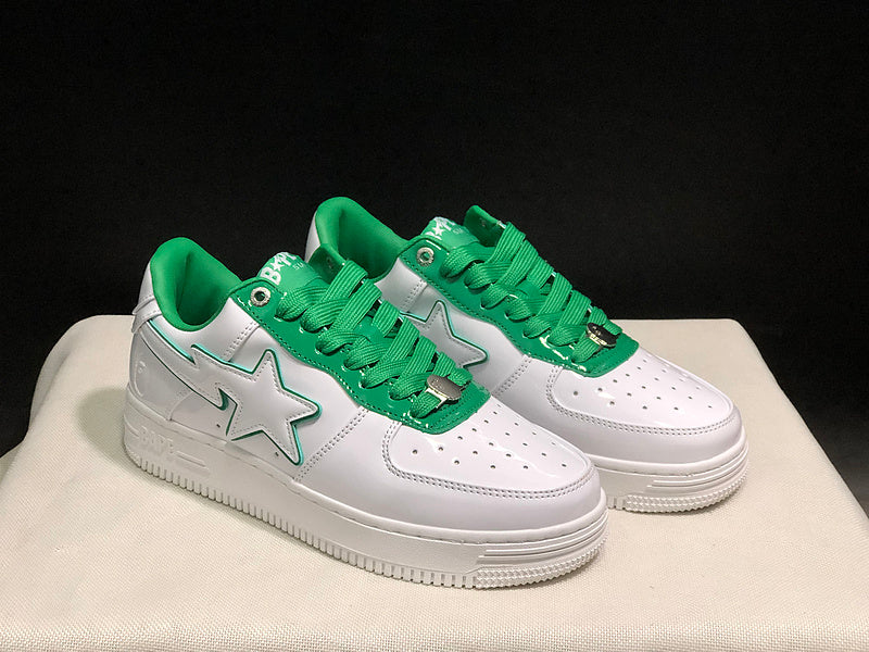 BAPE STA Low-Top Sneakers – White/Green