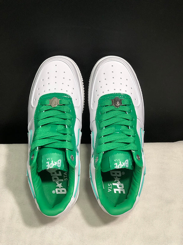 BAPE STA Low-Top Sneakers – White/Green