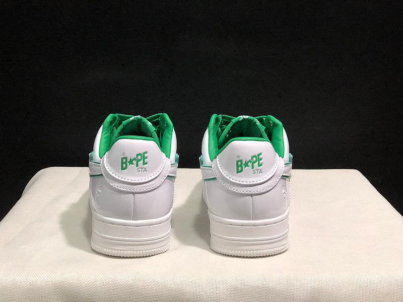 BAPE STA Low-Top Sneakers – White/Green