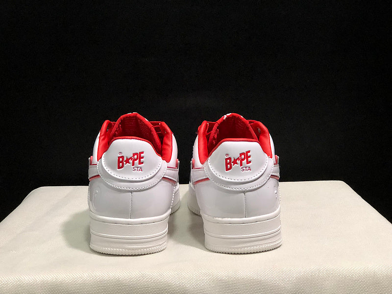 BAPE STA Low-Top Sneakers – White/Red