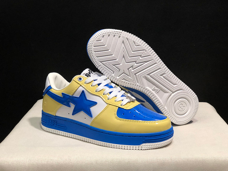 BAPE STA Low-Top Sneakers – Yellow/Blue/White