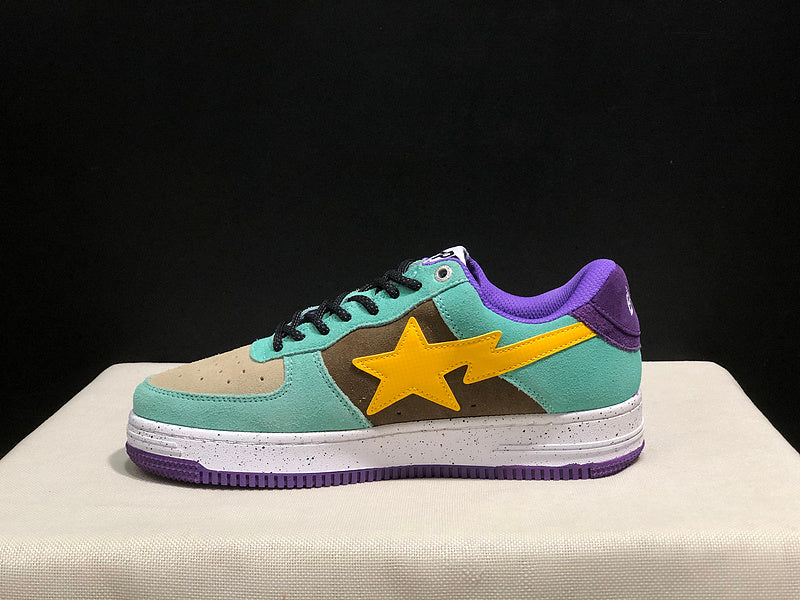 BAPE STA #2 Low-Top Sneakers – Mint Green/Yellow/Purple