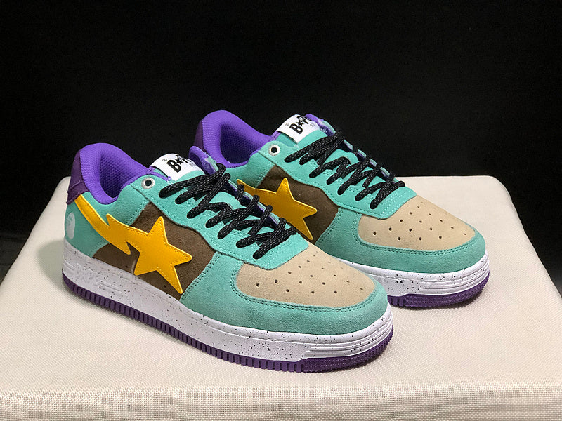 BAPE STA #2 Low-Top Sneakers – Mint Green/Yellow/Purple