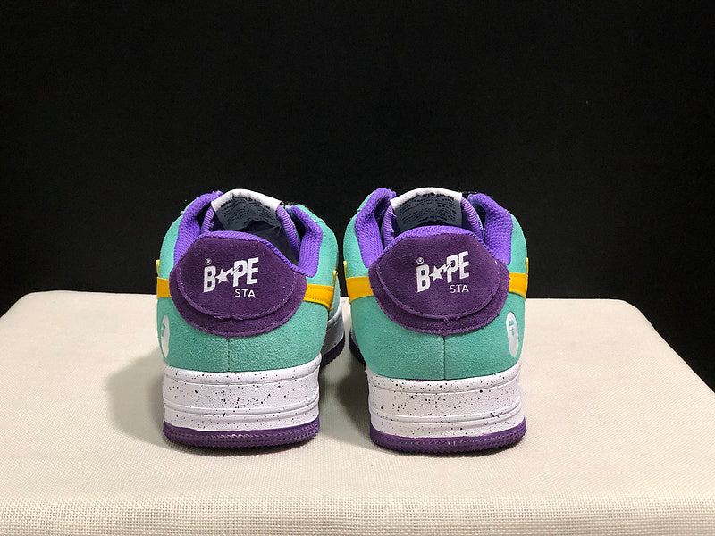 BAPE STA #2 Low-Top Sneakers – Mint Green/Yellow/Purple