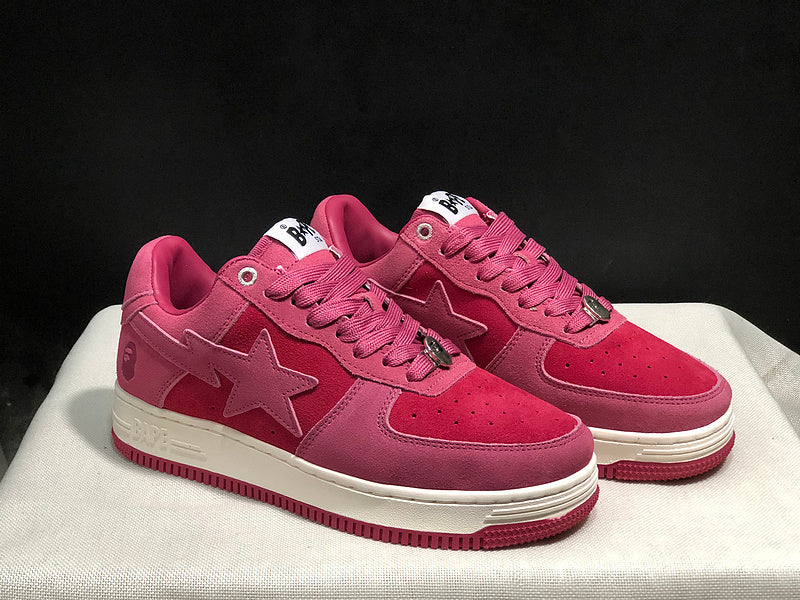 BAPE STA Low-Top Sneakers – Pink & Red