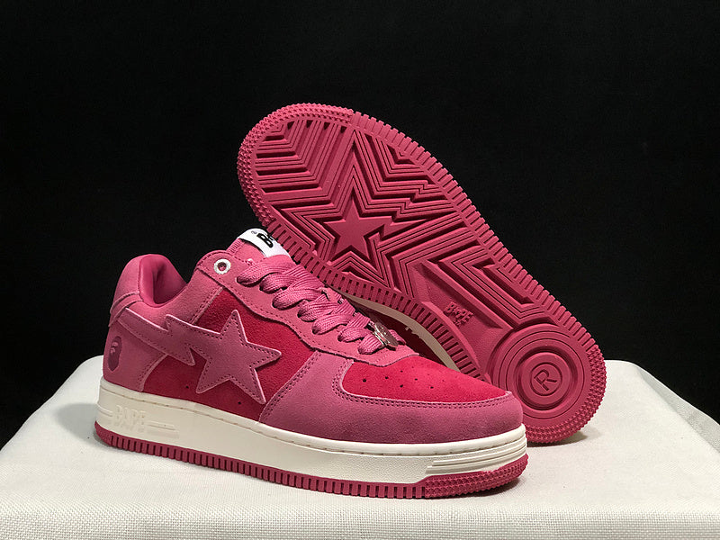 BAPE STA Low-Top Sneakers – Pink & Red