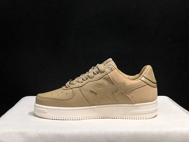 BAPE STA Low-Top Sneakers – Tan/Cream