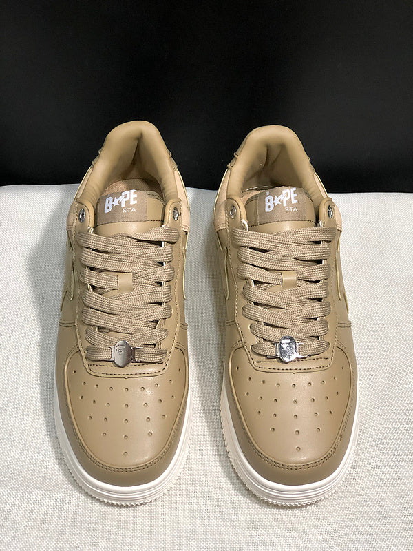 BAPE STA Low-Top Sneakers – Tan/Cream