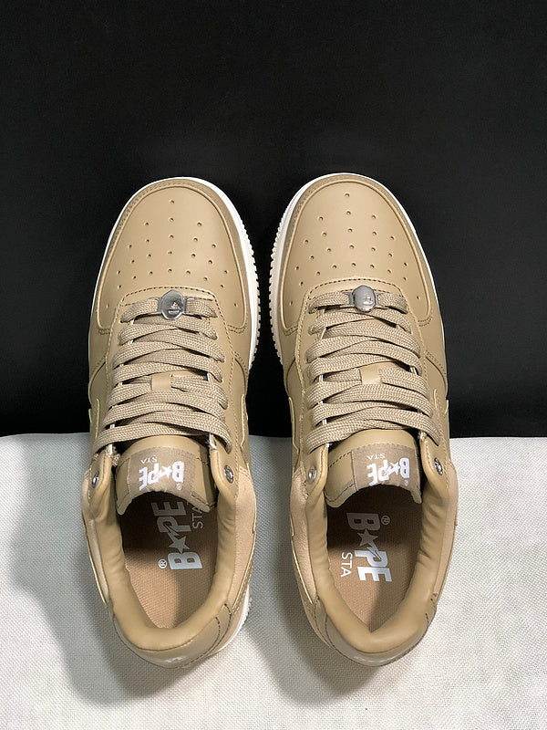 BAPE STA Low-Top Sneakers – Tan/Cream