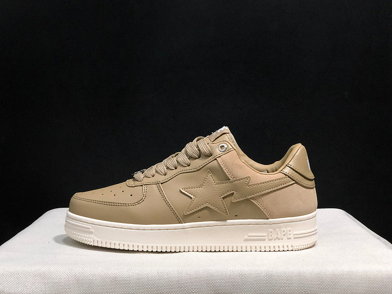 BAPE STA Low-Top Sneakers – Tan/Cream