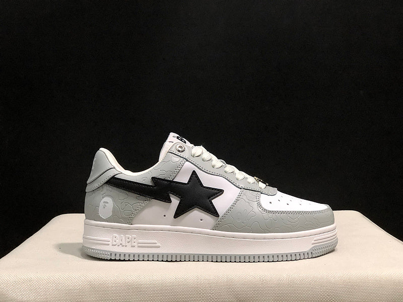 BAPE STA Low-Top Sneakers – Gray/White/Black
