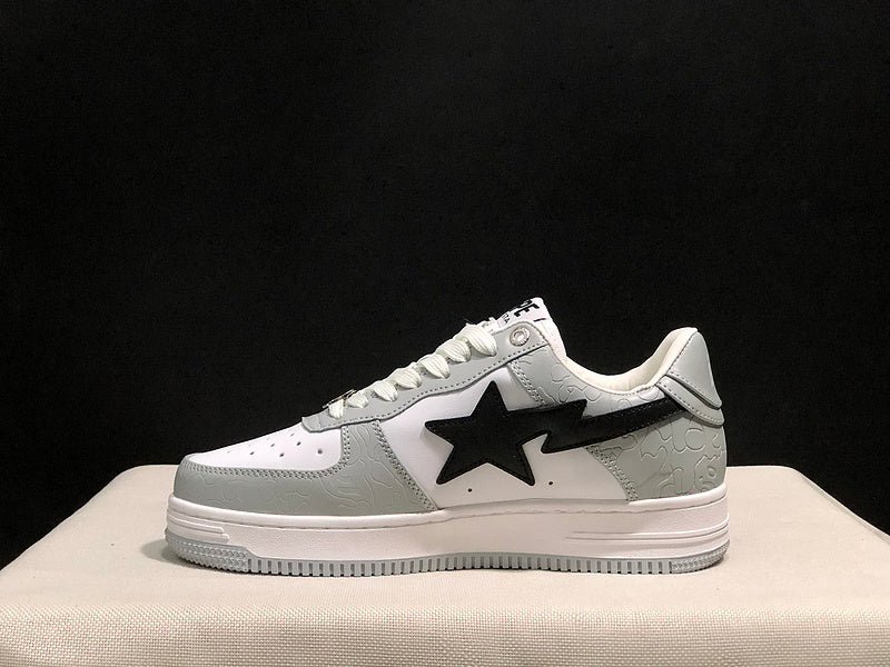 BAPE STA Low-Top Sneakers – Gray/White/Black