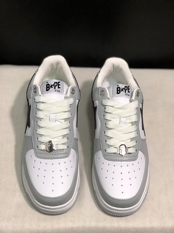BAPE STA Low-Top Sneakers – Gray/White/Black