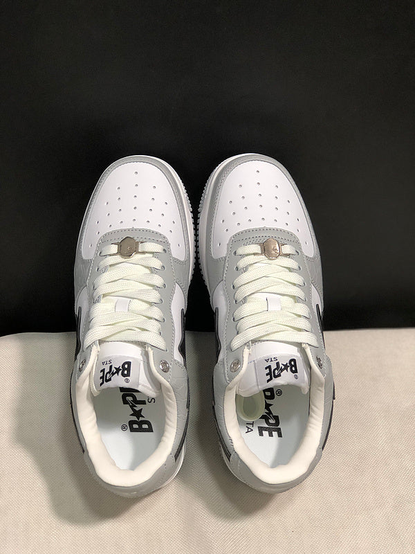 BAPE STA Low-Top Sneakers – Gray/White/Black