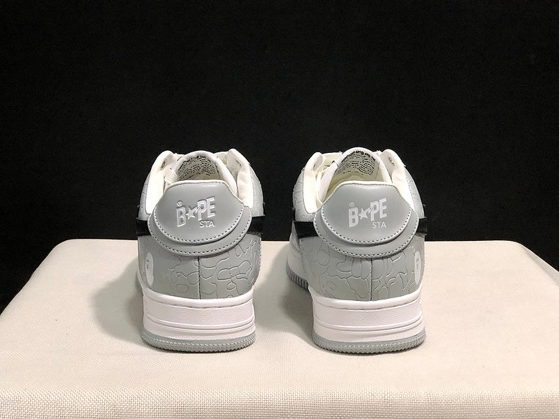 BAPE STA Low-Top Sneakers – Gray/White/Black