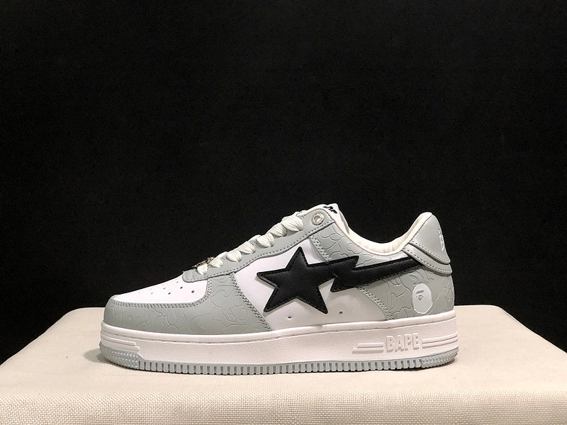 BAPE STA Low-Top Sneakers – Gray/White/Black