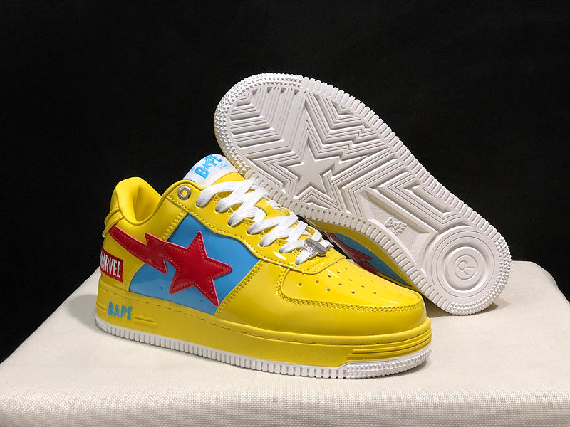 BAPE STA Low-Top Sneakers – Yellow/Blue/Red