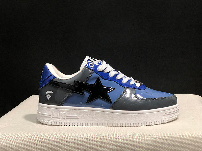 BAPE STA Low-Top Sneakers – Blue, Grey & Black
