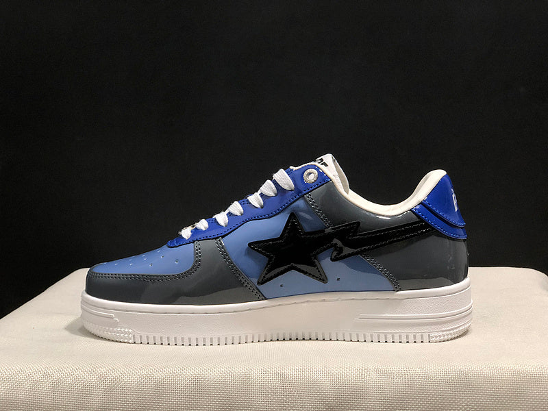 BAPE STA Low-Top Sneakers – Blue, Grey & Black